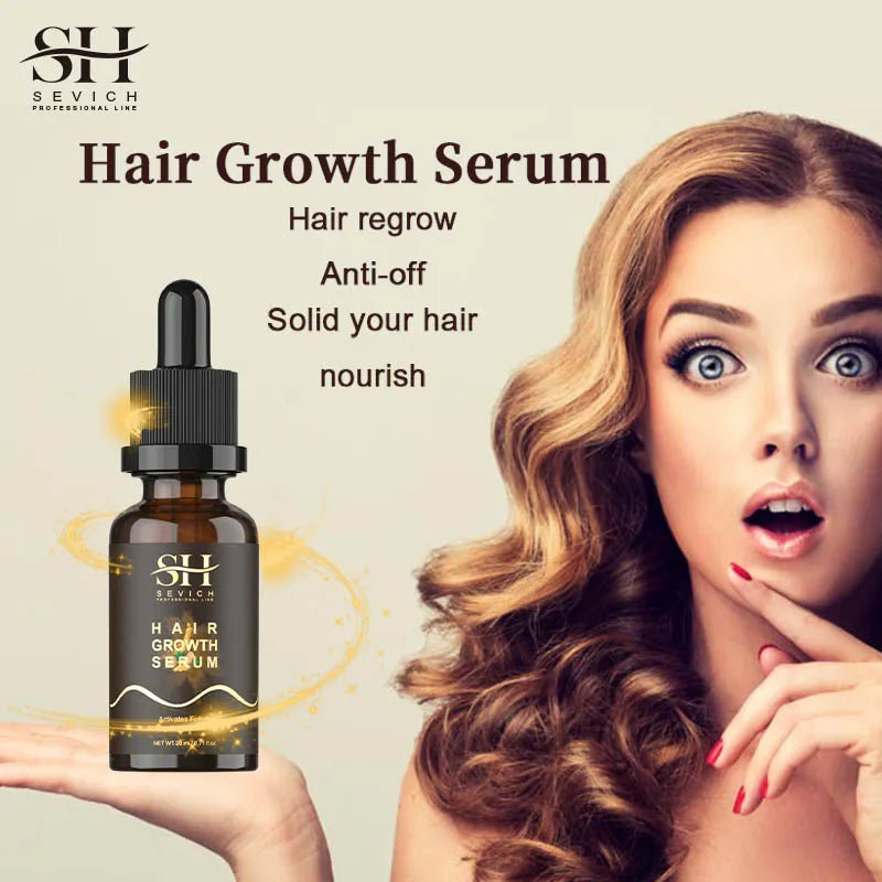 Sevich 20ml Ginger Extract Hair Growth Serum Prevent Hair Loss Oil Scalp Treatments Fast Growing Hair Care Products for Unisex