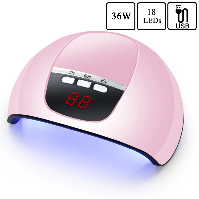 LED Nail Lamp For Manicure 72W Nail Dryer Machine UV Drying Lamp For Curing UV Gel Nail Polish With Motion Sensing LCD Display