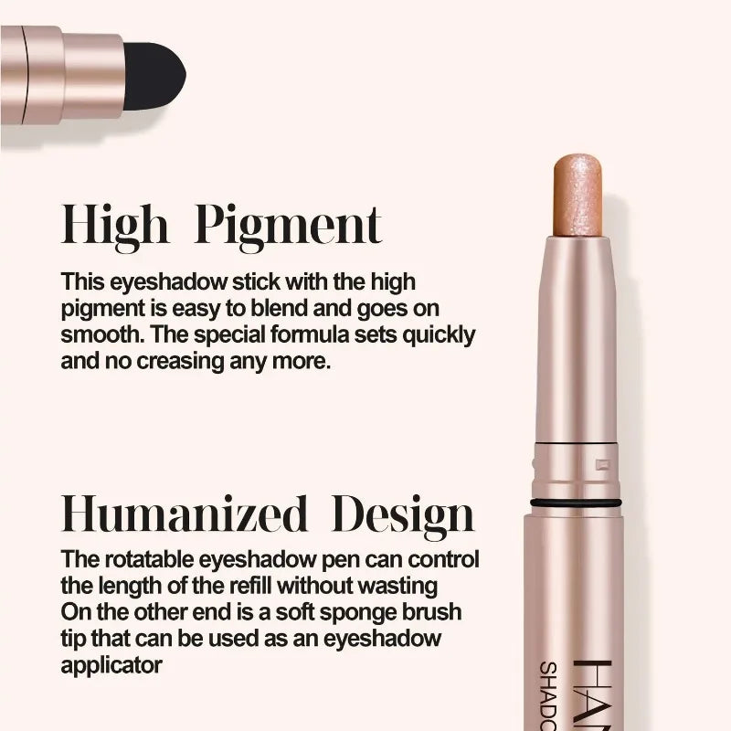 KIMLUD, Metallic Double-head Eyeshadow Stick Diamond Shimmer Highlighter Pencil Ultra Pigmented Long Lasting Cream Eye Shadow Sponge Pen, KIMLUD Womens Clothes