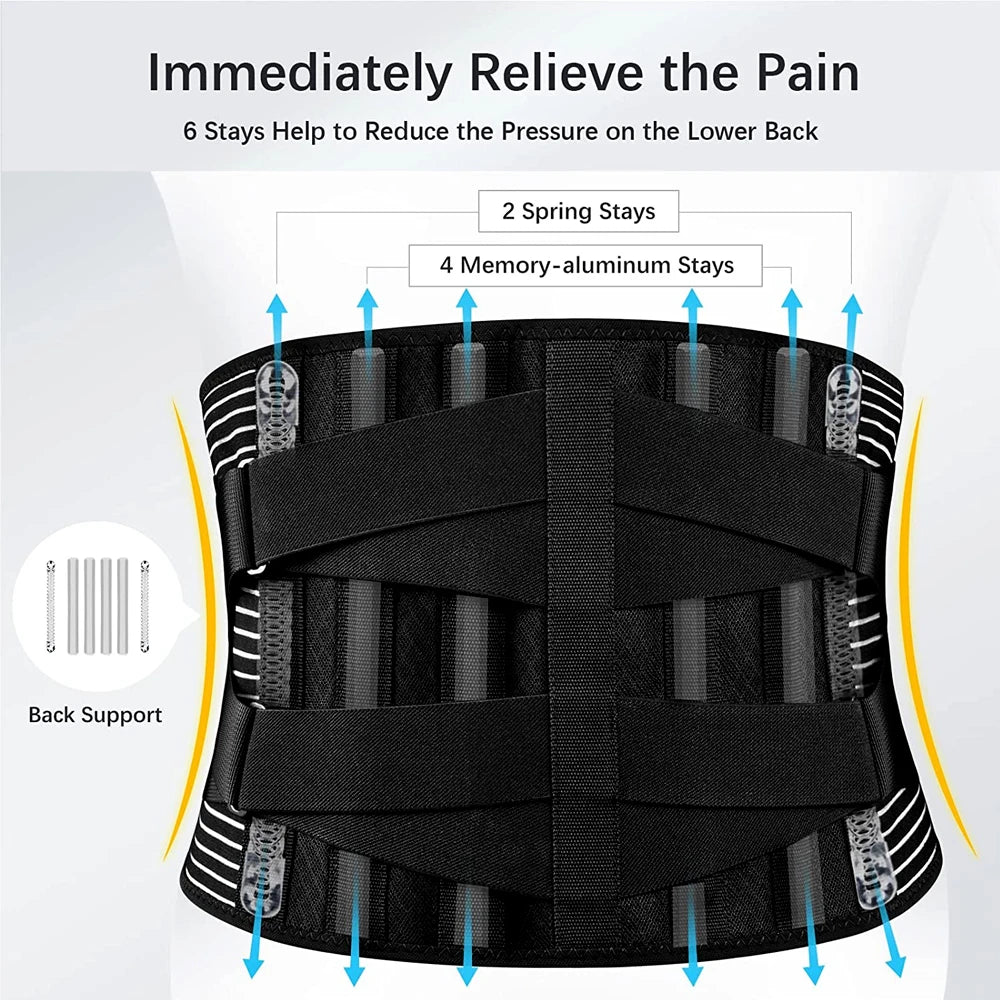 KIMLUD, Back Brace for Lower Back Pain Women Men with Removable Lumbar Pad,Lumbar Support Belt for Heavy Lifting Work,Back Support Belt, KIMLUD Womens Clothes