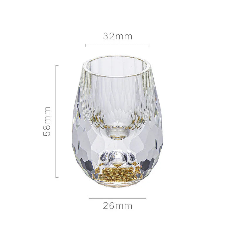 KIMLUD, Luxury Crystal Glass Vodka Glass Sake Shochu Glass Bar Liqueur Double Bottom Gold Foil Glass Tea Cup High-end Gifts Hard Liquor, KIMLUD Womens Clothes