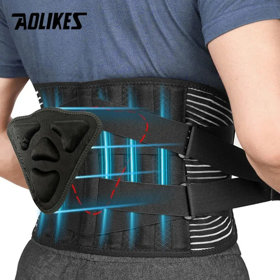 KIMLUD, AOLIKES Lower Back Brace with 6 Stays Anti-skid Orthopedic Lumbar Support Breathable Waist Support Belt for Gym Pain Relief, KIMLUD Womens Clothes