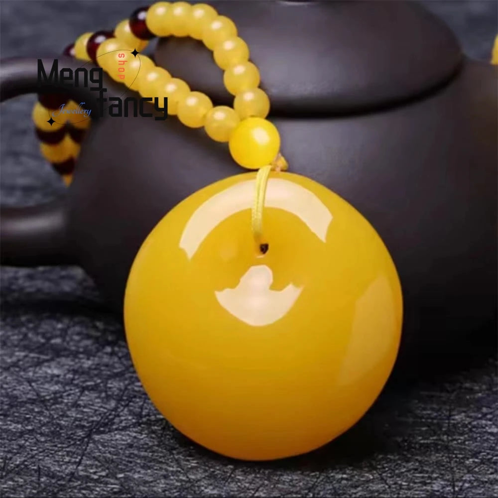 Beeswax Amber Chicken Oil Yellow Water Drop Rose Flower Money Bag Gourd Cabbage Pendant Natural Exquisite Fashion Fine Jewelry