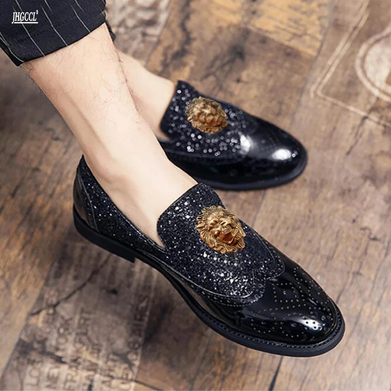 Mens Designer Loafers Fashion shoes Bright small leather shoes plus size slip-on lazy casual shoes Party wedding shoes A1