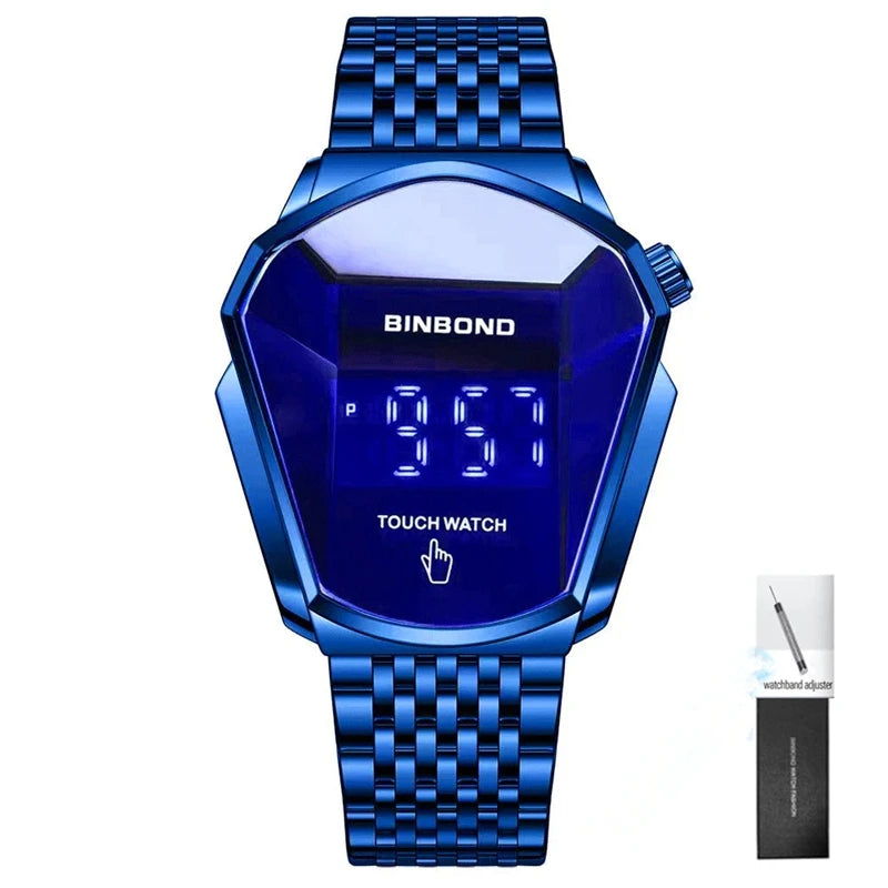 BINBOND Fashion Luxury Unique Military Motorcycle Stainless Steel Business Sports Men's Golden Watch Style Concept With box