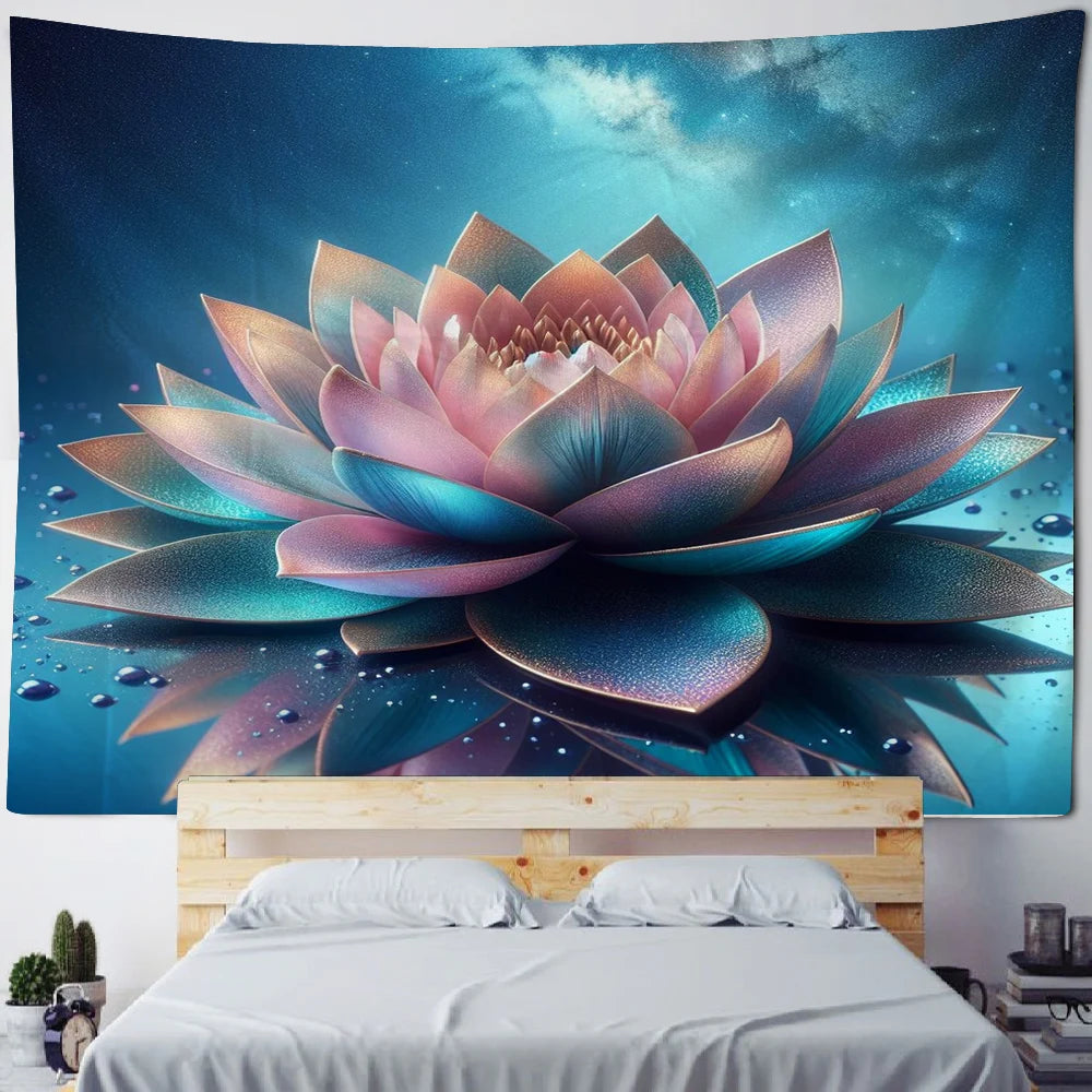 KIMLUD, Meditation Lotus Tapestry Wall Art, Large Tapestry Mural Decoration, Home, Bedroom, Living Room Decoration, 8 / 90x75cm, KIMLUD APPAREL - Womens Clothes