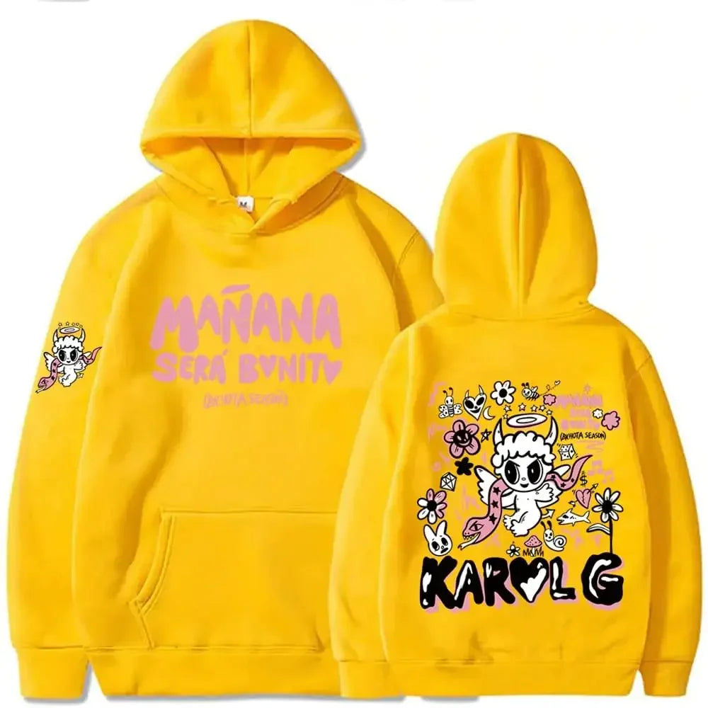 Female Singer Karol G Hoodies Manana Sera Bonito Printing Hoodie Bichota Multi-colors Sweatshirts Y2k Fleece Hoody for Men Women