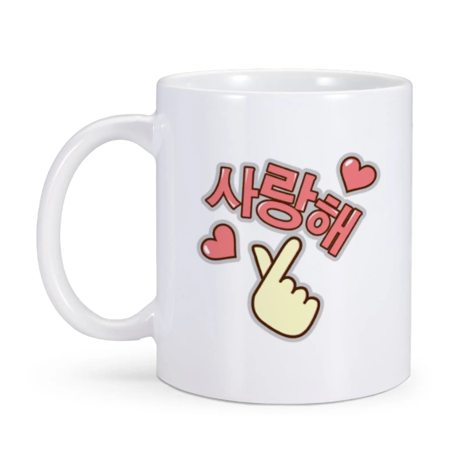 Korean I Love You Mug Funny Coffee Mugs for K-Drama Addict Him Her 11oz Ceramics Cup Valentines Day Gifts Ideas Home Milk Cups