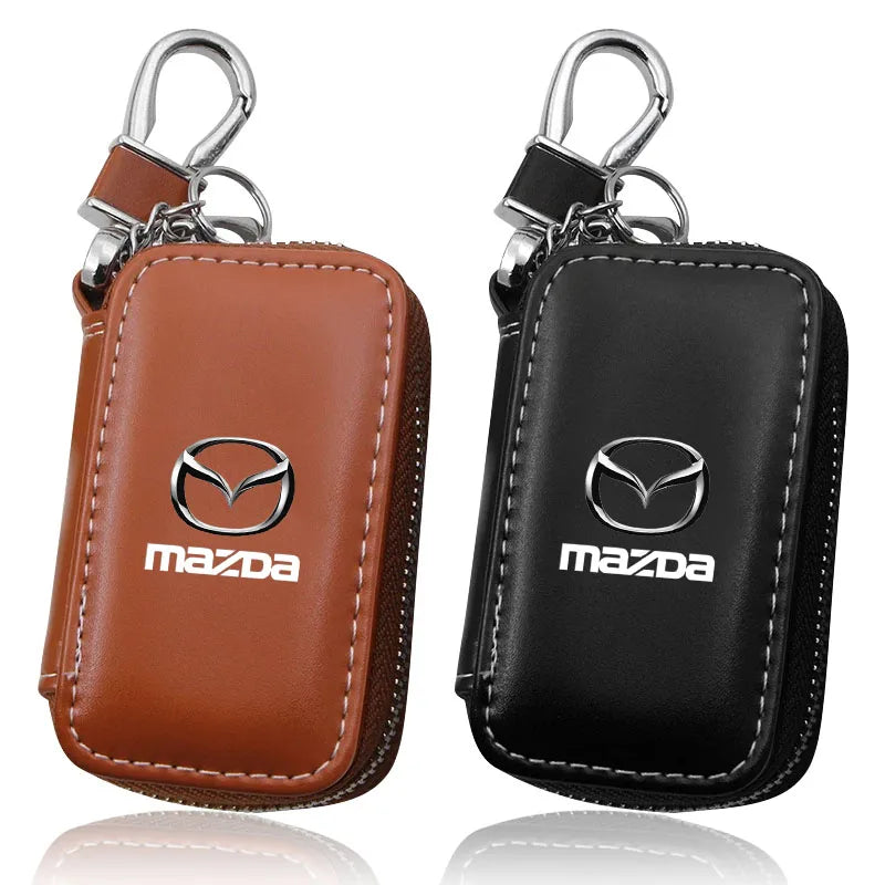 Leather Key Wallet Car Key Bag Multi Function Key Case For Mazda CX5 6 3 CX7 323 Axela Atenza Demio CX30 MX Car Accessories