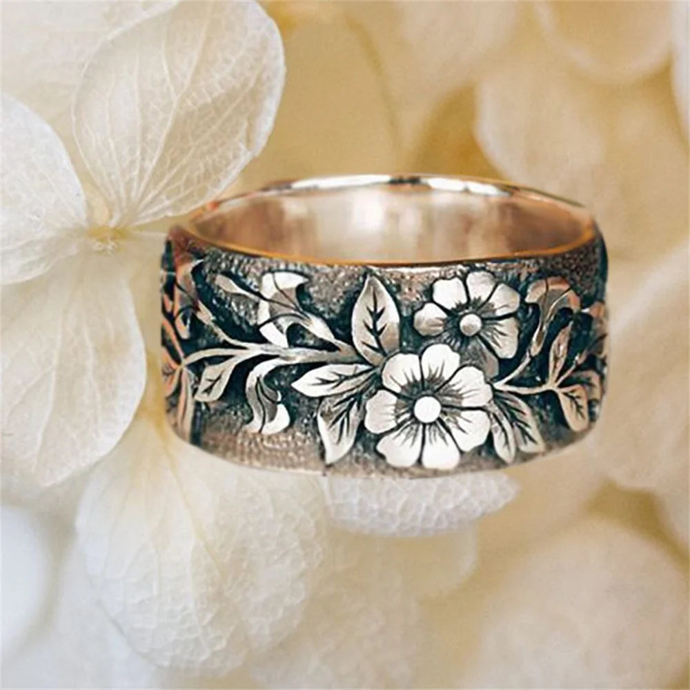 French Retro Flower Bird Ring For Women Fashion Simple Jewelry Accessories Wholesale