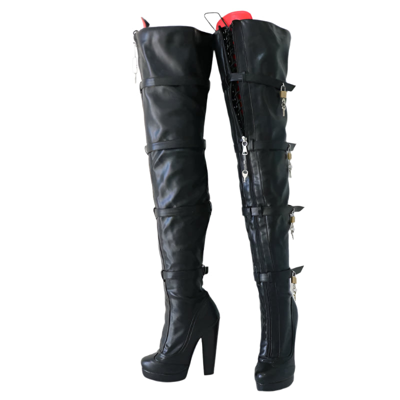 Sorbern 8 Locks Block Heel Boots Women Unisex Style Crotch Thigh High Boot Drag Queen Shoes Fetish Custom Multi Colors