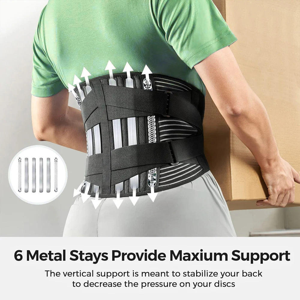 Back Braces Waist Belt Men Women Work Lower Back Pain Relief Breathable Anti-skid Spine Lumbar Support Belt - KIMLUD