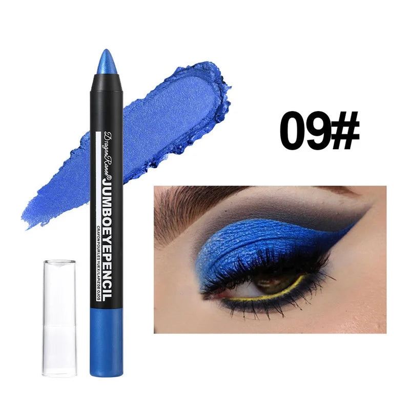 12 Colors Long-lasting Eyeshadow Pencil Waterproof Pigment Blue Purple Black Eye Shadow Stick Women Fashion Colorful Eye Makeup