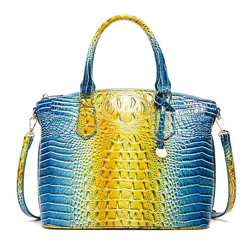 Fashion Colorful Alligator Women Handbags Designer Retro Crocodile Pattern Tote Bag Luxury Pu Leather Shoulder Crossbody Bags