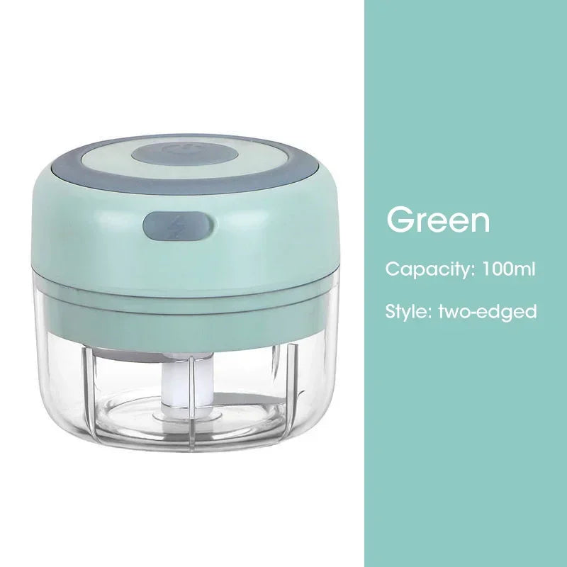 300ML Electric Garlic Chopper USB Charging Food Vegetable Meat Crusher Stainless Steel Mini Chili Garlic Masher Kitchen Gadgets