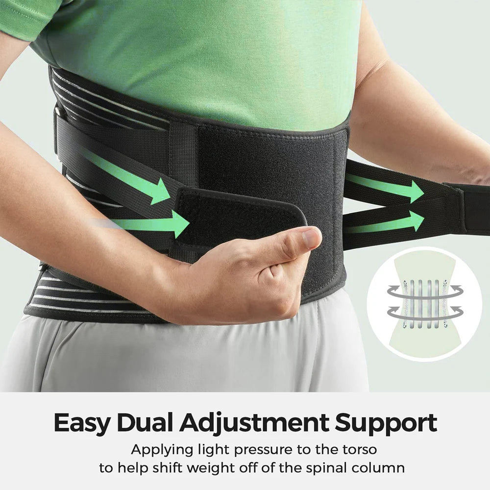 Back Braces Waist Belt Men Women Work Lower Back Pain Relief Breathable Anti-skid Spine Lumbar Support Belt - KIMLUD