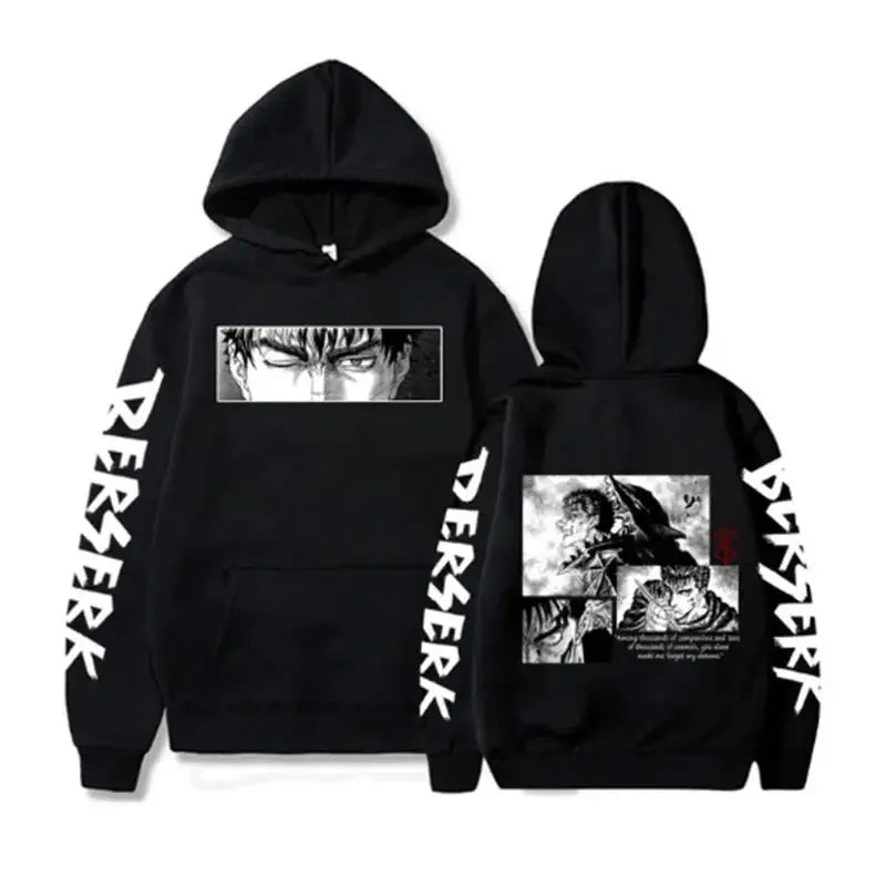 KIMLUD, Berserk Guts Hoodies Men Women Graphic Print Long Sleeve Streetwear Japanese Style Manga Sweatshirts Fleece Loose Soft Clothing, black8 / XXXL, KIMLUD APPAREL - Womens Clothes