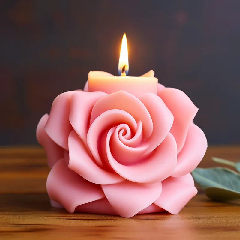 KIMLUD, 3D Rose Pillar Candle Silicone Mold Handmade Valentine's Day Flower Bouquet Soap Gypsum Resin Molds Wedding Decor Crafts Gifts, KIMLUD Womens Clothes