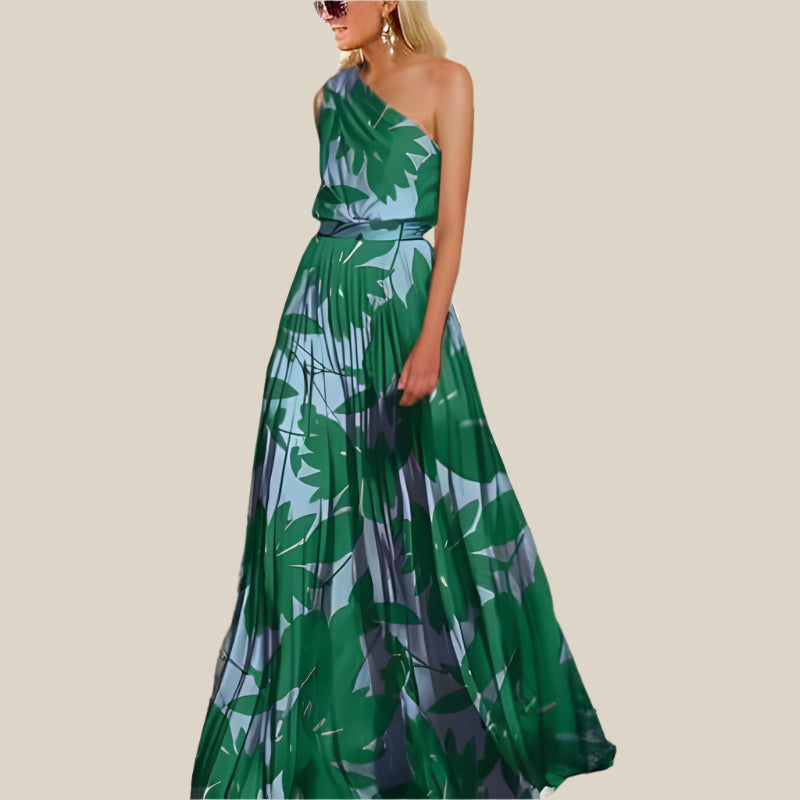 Women Slash Neck Party Dress 2022 Sleeveless Vintage Print Beach Long Dresses For Women Summer Vestidos Beach Dress Maxi Robe