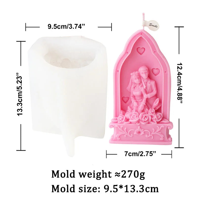 Wedding Ceremony Candle Silicone Mold Bride and groom Sweet Companion DIY Scented Candle Gypsum Mould Valentine's Day Decor Gift