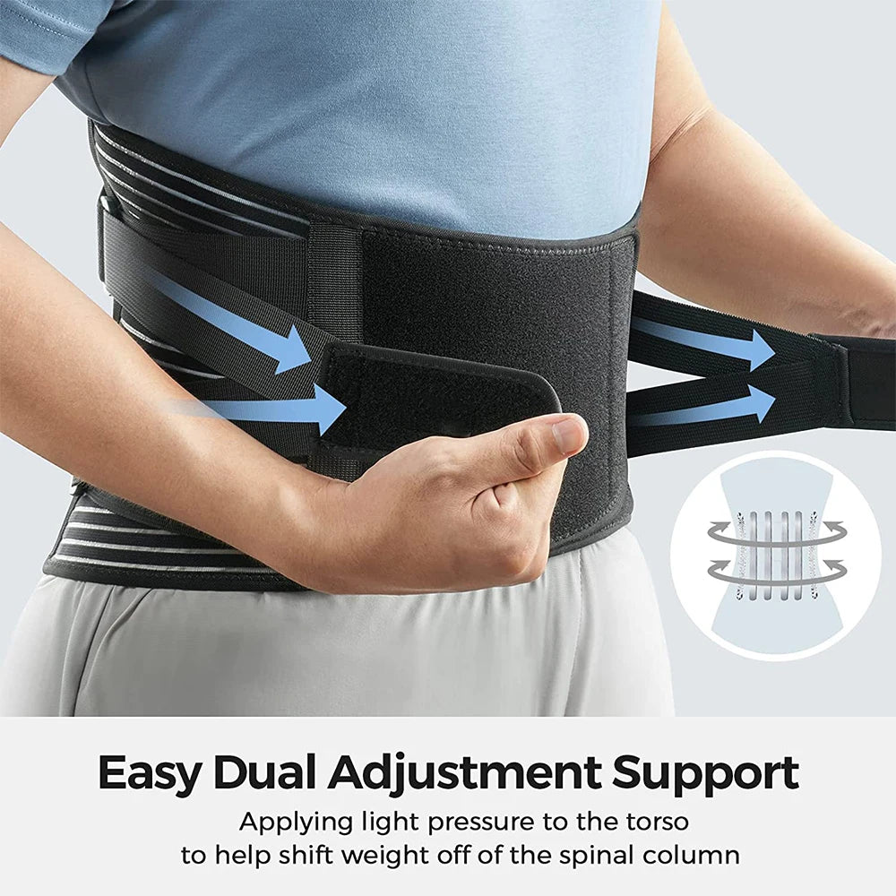 KIMLUD, S-3XL Sports Lower Back Brace with 6 Stays Anti-skid Orthopedic lumbar Support Breathable Waist Support Belt for Gym Pain Relief, KIMLUD Womens Clothes