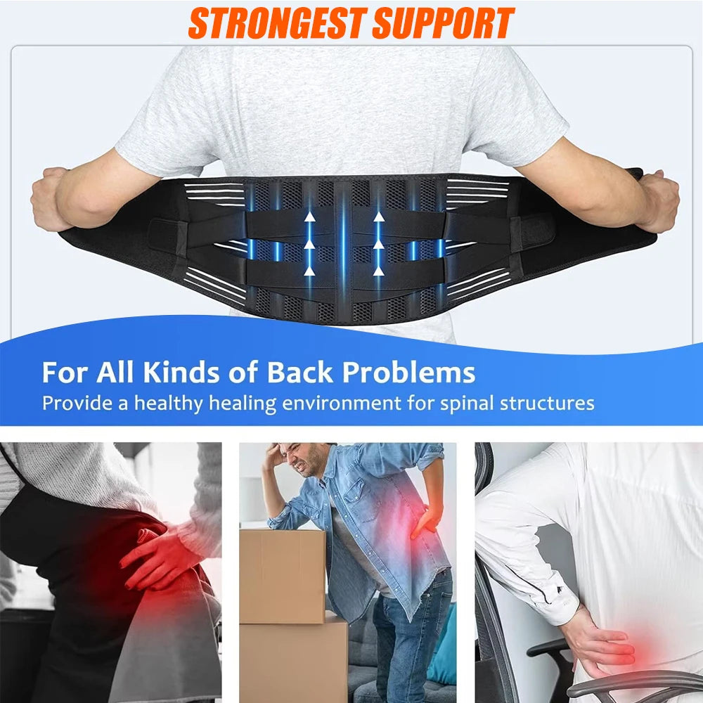 KIMLUD, 1Pcs Back Brace for Men Women Lower Back with Biomimetic Lumbar Pads - Breathable & Adjustable Lumbar Support Belts for Sciatica, KIMLUD Womens Clothes