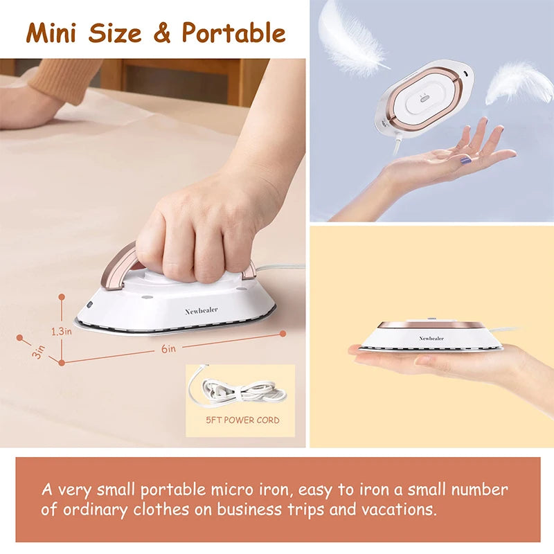 KIMLUD, Handheld Mini Electric Dry Iron 120V/220V Dual-voltage 30S Heat Non-steam Garment Irons for Clothes Portable Lightweight Travel, KIMLUD Womens Clothes