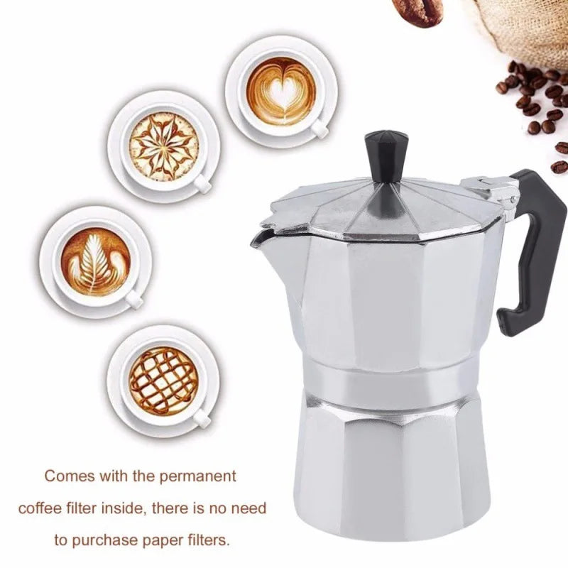 Coffee Maker Machine Aluminum Mocha Pot Mocha Coffee Pot Octagonal Aluminum Pot Span