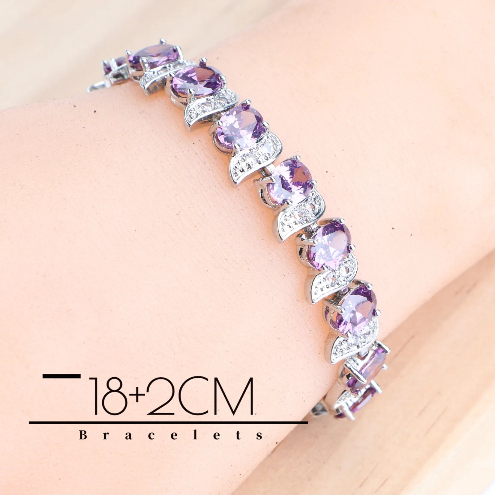 Purple Zircon Silver 925 Jewelry Sets Bridal Earrings Charms Bracelets For Women Ring Pendant Necklace Set Wedding Jewelry