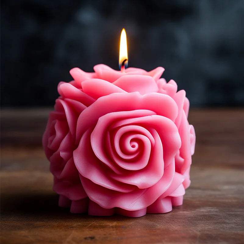 KIMLUD, 3D Rose Pillar Candle Silicone Mold Handmade Valentine's Day Flower Bouquet Soap Gypsum Resin Molds Wedding Decor Crafts Gifts, KIMLUD Womens Clothes