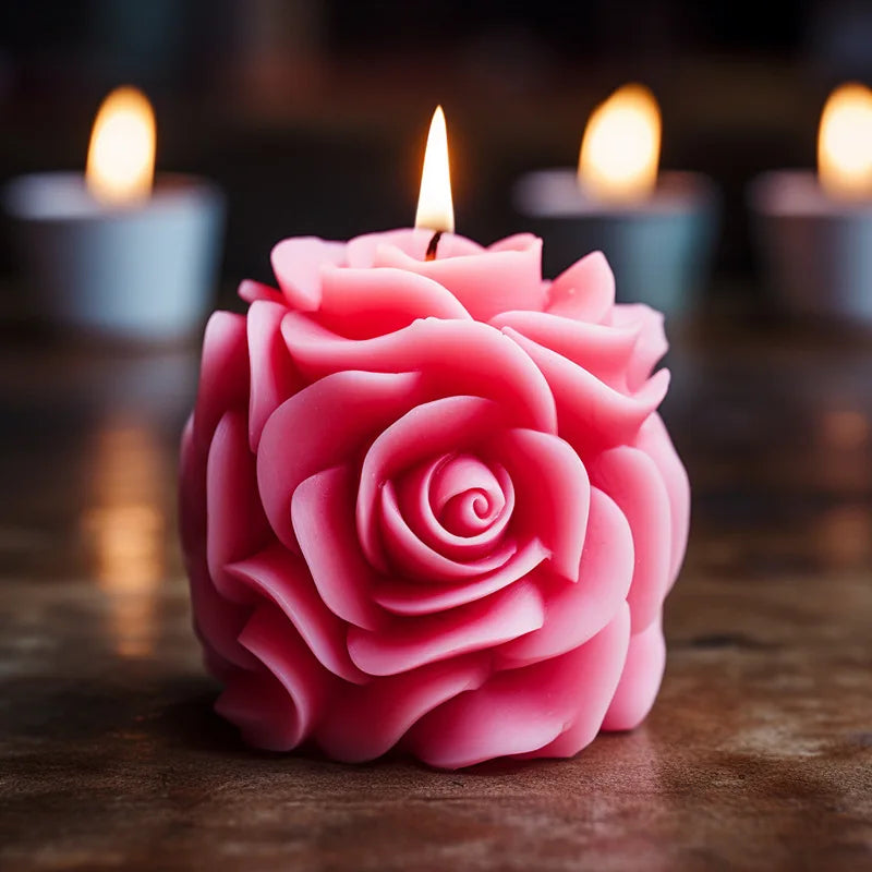 KIMLUD, 3D Rose Pillar Candle Silicone Mold Handmade Valentine's Day Flower Bouquet Soap Gypsum Resin Molds Wedding Decor Crafts Gifts, KIMLUD Womens Clothes