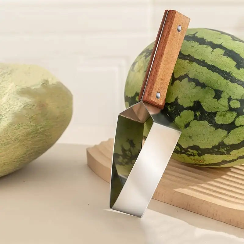 Watermelon Slicer Stainless Steel Color Non-slip Plastic Wrap Handle Not Hurt Hands Cantaloupe Kitchen Fruit Cutting Tool