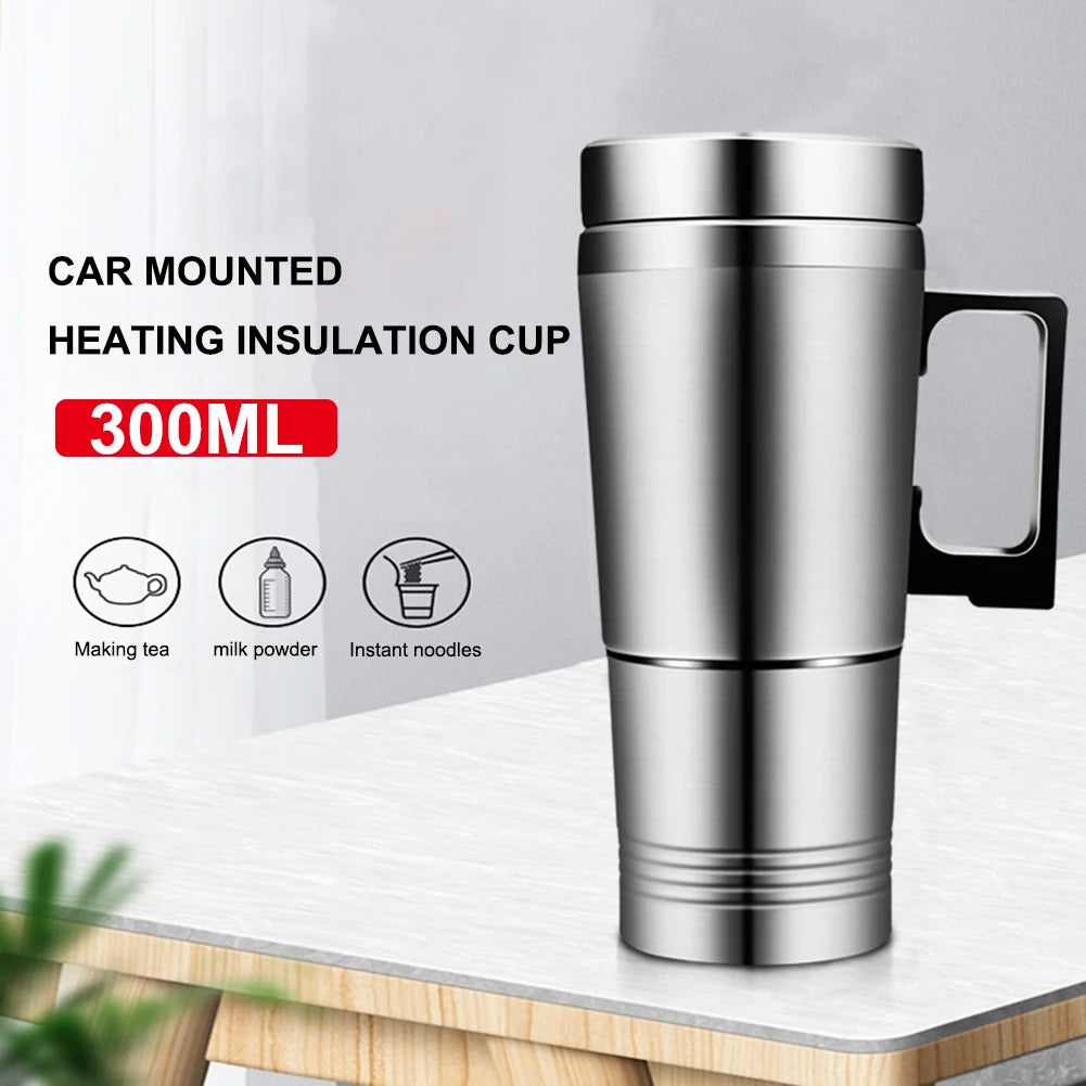 300/1200 ML Travel Electric Kettle Car Hot Kettle Car Truck Water Heater Large Capacity 12/24 V Auto Shut Off Fast Boiling