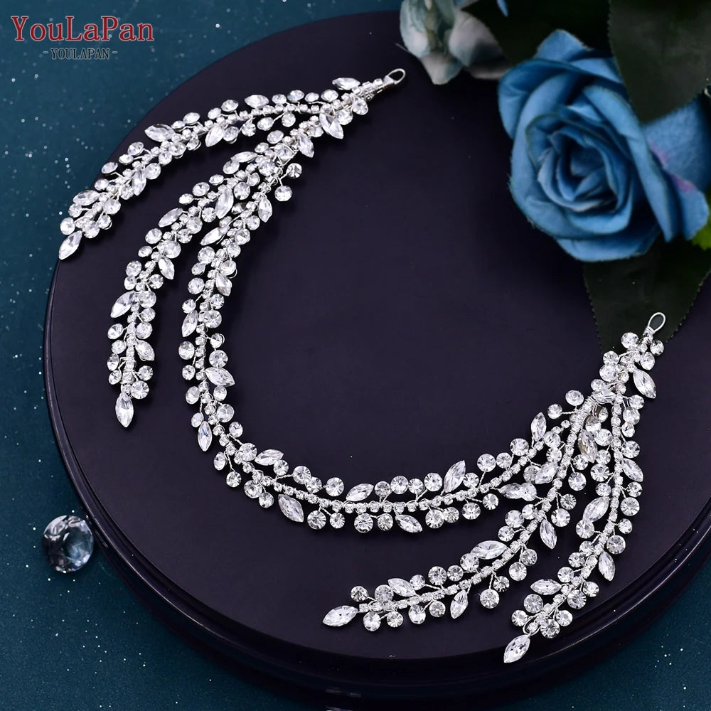 YouLaPan Bling Rhinestone Headband  Wedding Bridesmaid Headwear Women Fashion Hair Accessories Handmade Bride Tiara HP438