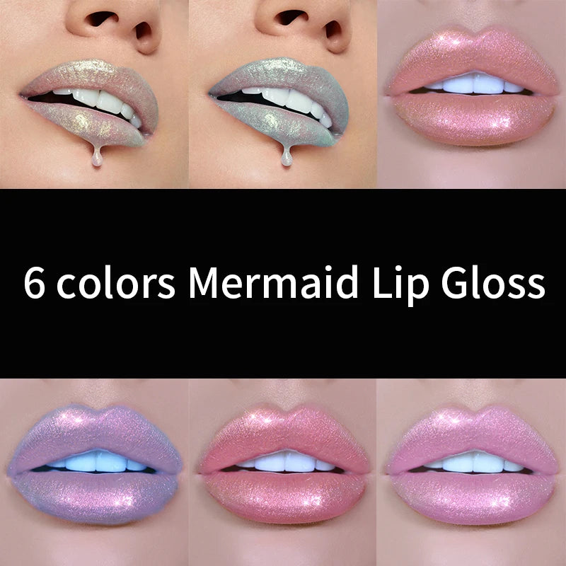 HANDAIYAN 6 Colors Shiny Liquid Lipstick Diamond Metal Lipgloss Waterproof Long-Wearing Makeup Glossy Lipstick Popular Cosmetics