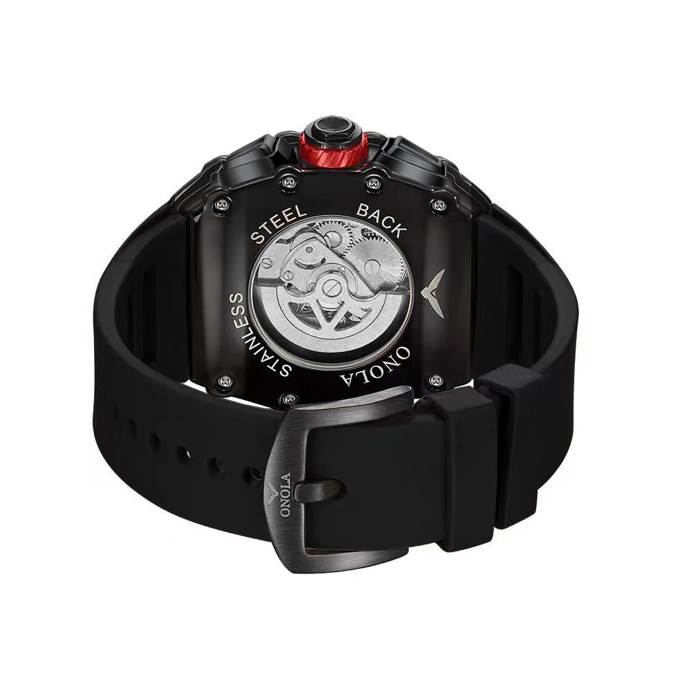 Unique Fashion Design Diamond Inlaid Men's Watch ONOLA Luxury Full-automatic Mechanical Waterproof Tape Watches Men clock