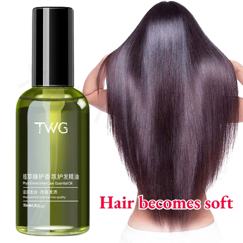 KIMLUD, TWG Hair Care Essential Oil Improves Hair Quality Anti-frizz Lasting Smooth Fragrance Wash-free Hair Care Essential Oil 50/100ML, KIMLUD Womens Clothes