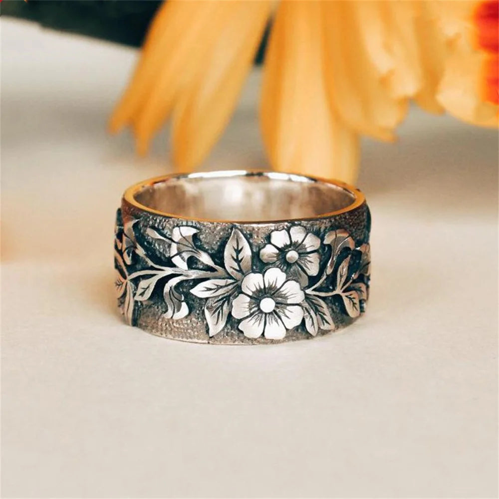 French Retro Flower Bird Ring For Women Fashion Simple Jewelry Accessories Wholesale