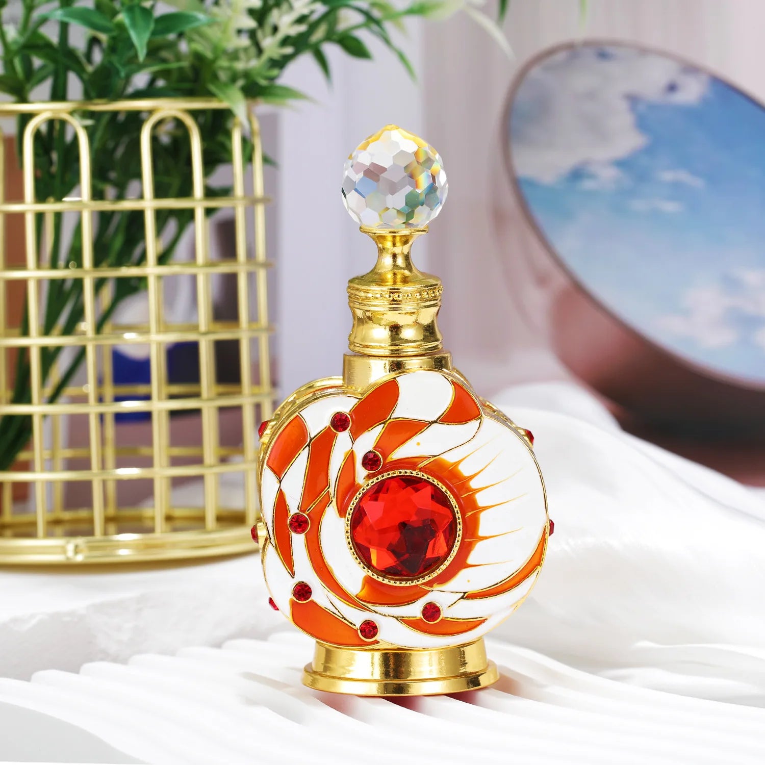 Diamond-encrusting exquisite 12ml Arab Dubai network red high-end perfume bottle dispenser bottle refined oil bottle empty bottl