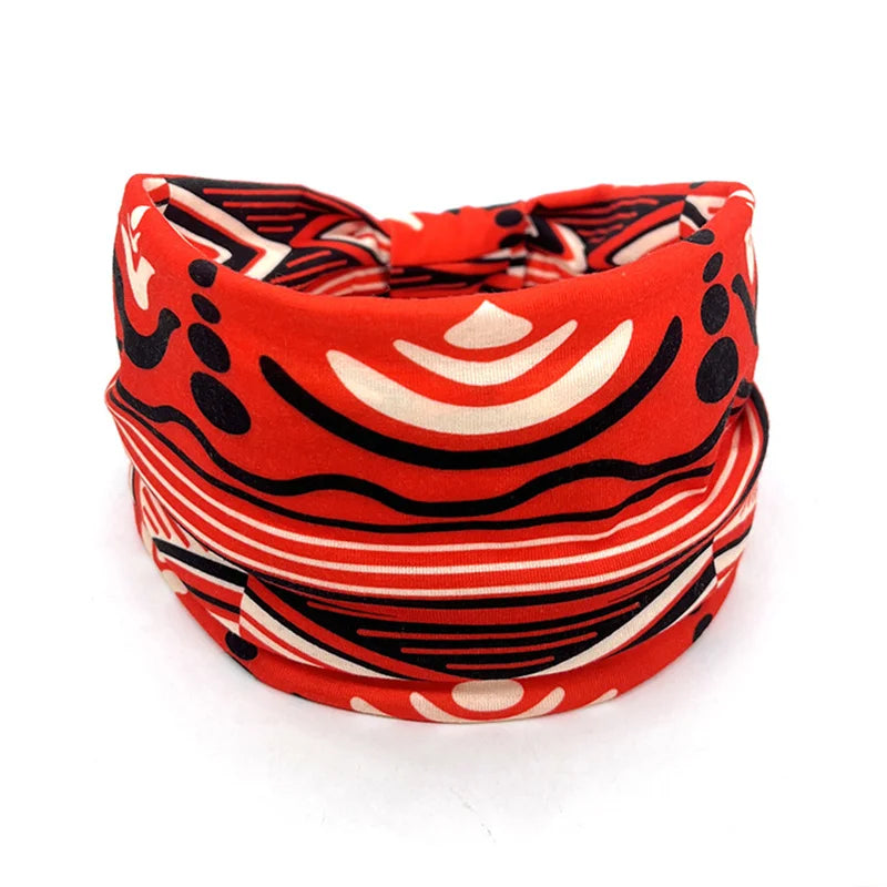 KIMLUD, New African Pattern Print Wide Headband for Women Twist Style Hair Bandanas Head Wrap Elastic  Headwear Turban Girls Accessories, 18, KIMLUD APPAREL - Womens Clothes