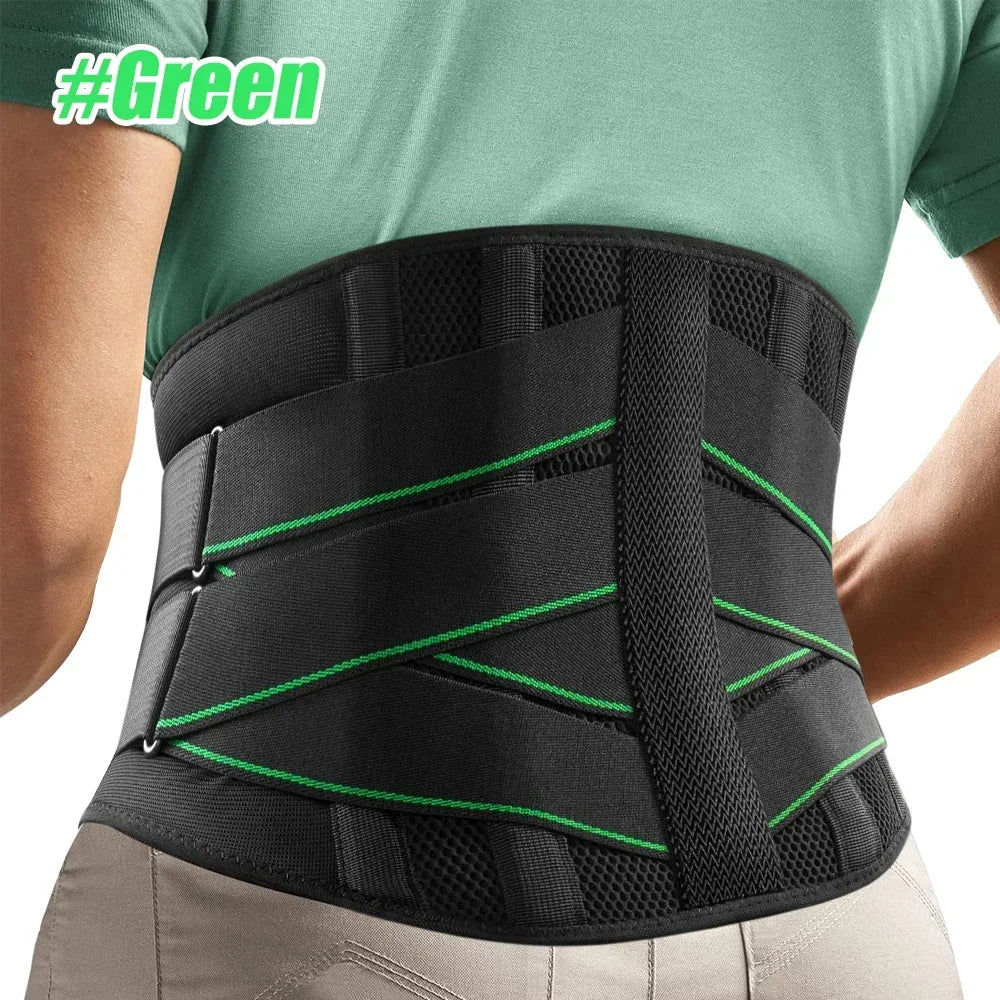 KIMLUD, Back Brace for Lower Back Pain, Immediate Pain Relief From Sciatica, Herniated Disc Scoliosis, Decompression Lumbar Support Belt, Green / S, KIMLUD APPAREL - Womens Clothes