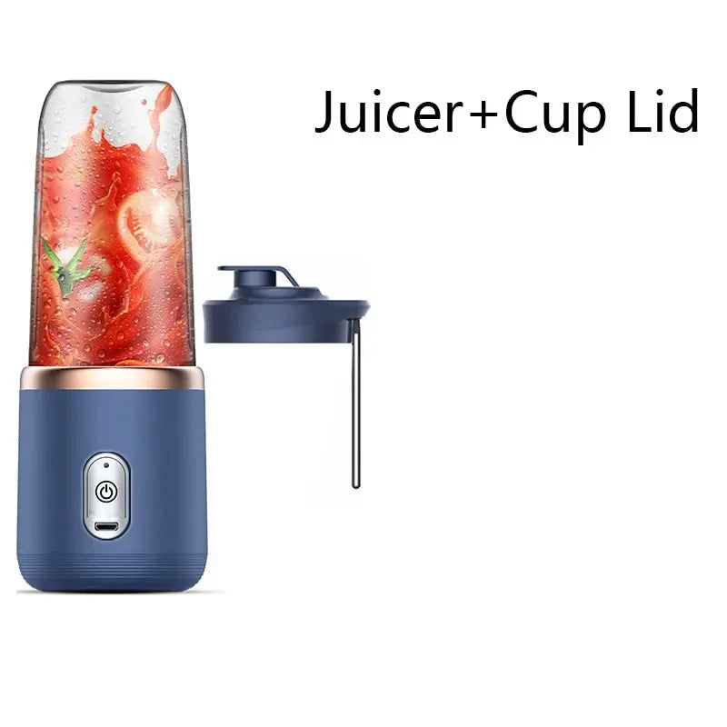 1pc Blue/Pink Portable Small Electric Juicer Stainless Steel Blade Cup Juicer Fruit Automatic Smoothie Blender Kitchen Tool