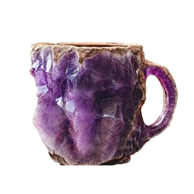 New Mineral Crystal Coffee Mugs Elegant Luxury Mineral Large Capacity Drinkware Tea Cup Ware Resin Gift Household Necessities