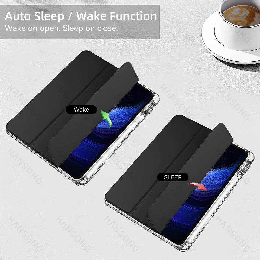 For Mi Pad Case for Xiaomi Mi Pad 5 & 5 Pro 11 inch HD Transparent Case for Mi Pad 6 & 6 Pro 11 inch with Awake / Sleep Cover - KIMLUD