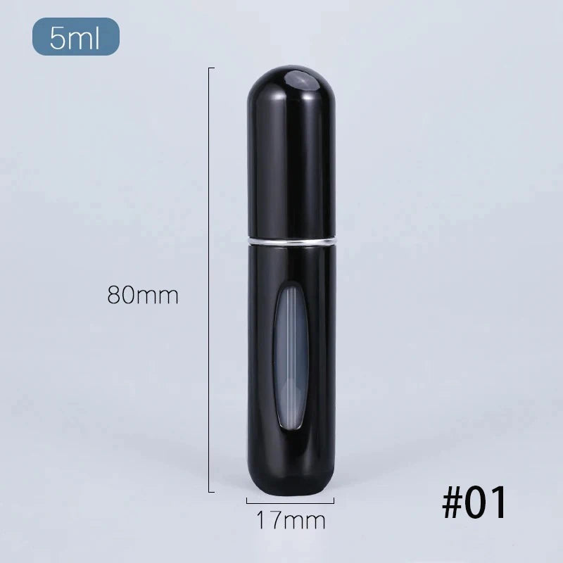 5ml Multi Color Aluminum Mini Perfume Bottle with Spray Pump Portable Empty Refillable Atomizer Bottle for Travel Essential - KIMLUD