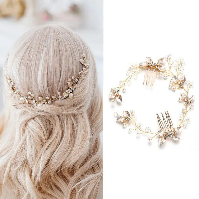 KIMLUD, Trend Hair Comb Bridal Tiaras Rhinestone Pearl Alloy Hairband Hairpin Wedding Hair Ornament Girls Daily Headwear Head Jewelry, 7, KIMLUD APPAREL - Womens Clothes