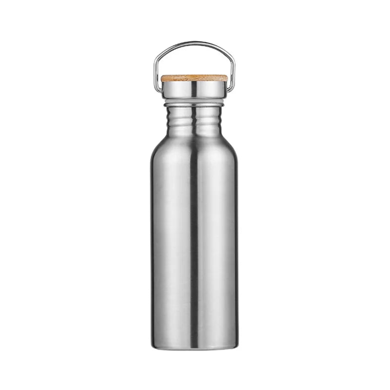 KIMLUD, Stainless Steel Water Bottle 1000 750 500 350ml Big Mouth Cycling Hiking Waterbottle Drinkware Sports Bottle Flasks with Lid, bamboo lids / 350ml, KIMLUD APPAREL - Womens Clothes