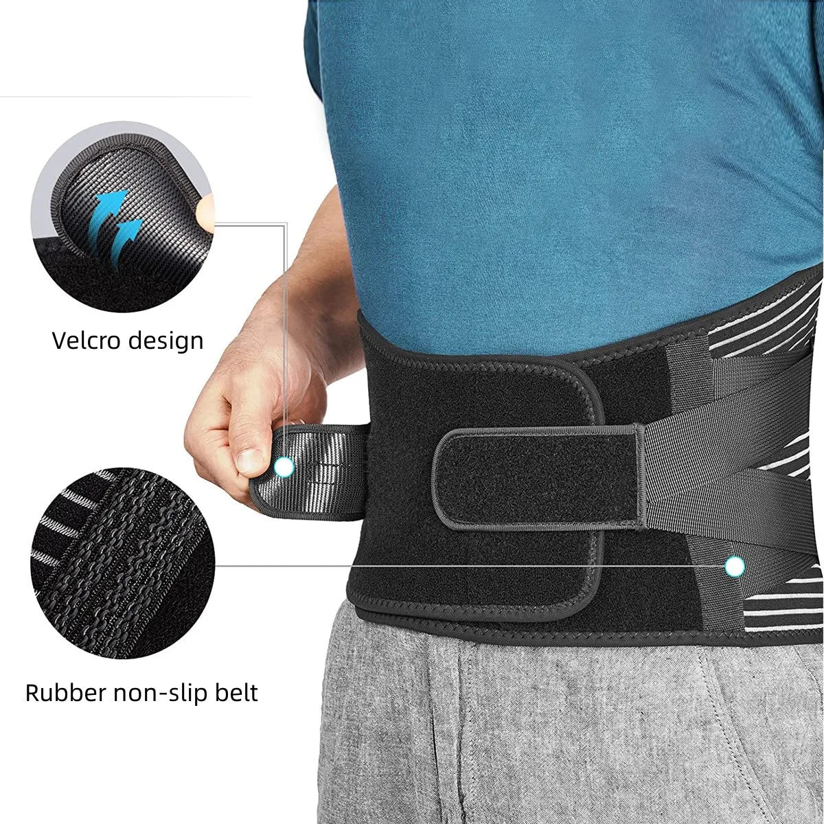 KIMLUD, Double Pull Back Lumbar Support Belt Waist Orthopedic Corset Men Women Spine Decompression Waist Trainer Brace Back Pain Relief, KIMLUD Womens Clothes