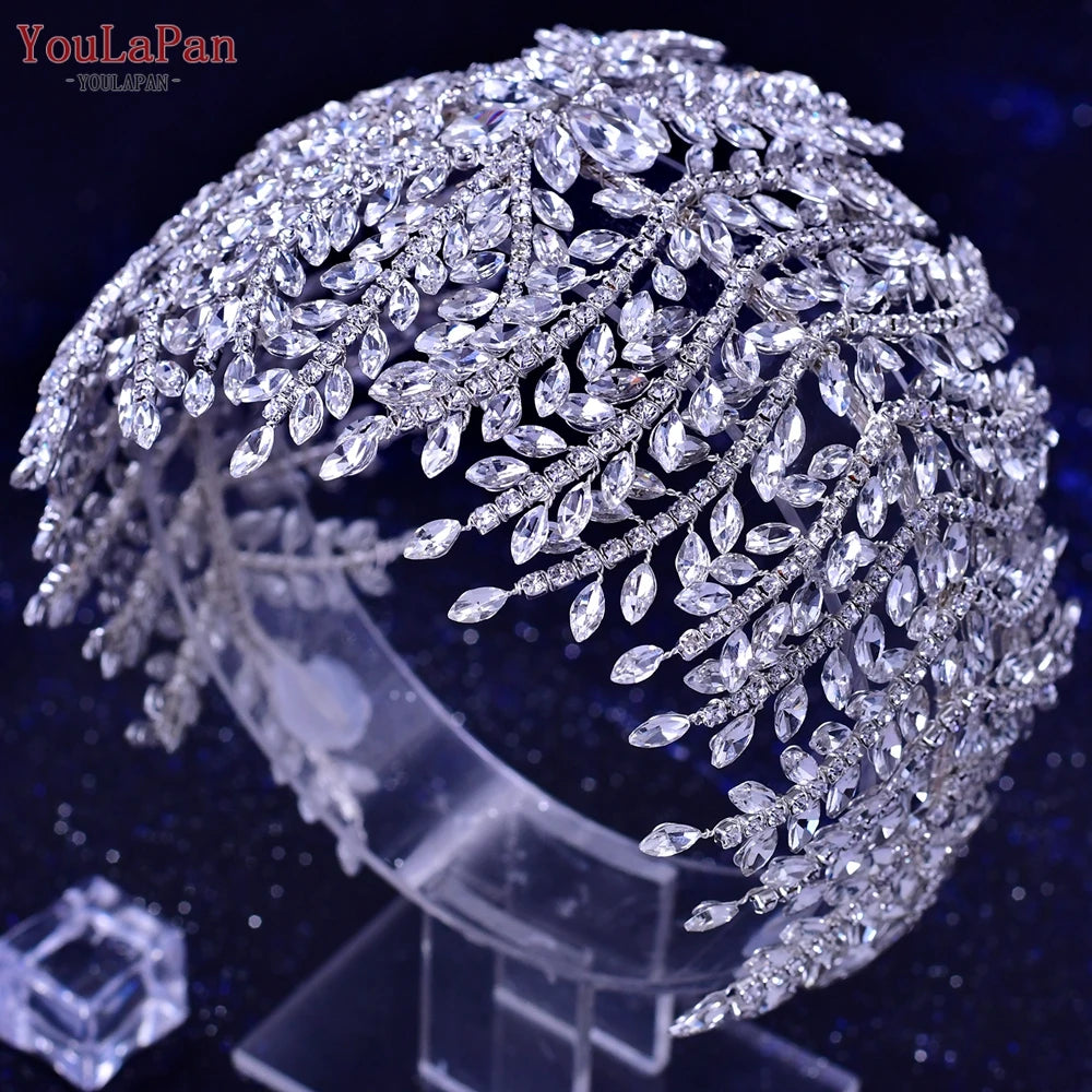 KIMLUD, YouLaPan HP435 Wedding Tiara Crystal Bridal Headband Women Hair Crown Bridal Hair Accessories Bride Headpieces for Party Banquet, KIMLUD Womens Clothes