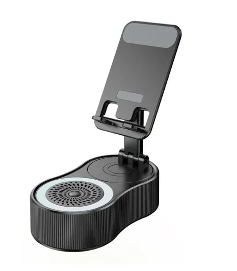 Wireless Speaker with Colorful Ambient Light 360°rotatable Adjustable FoldingLift-non-slip Phone Holder 5.3 HDSurround Subwoofer